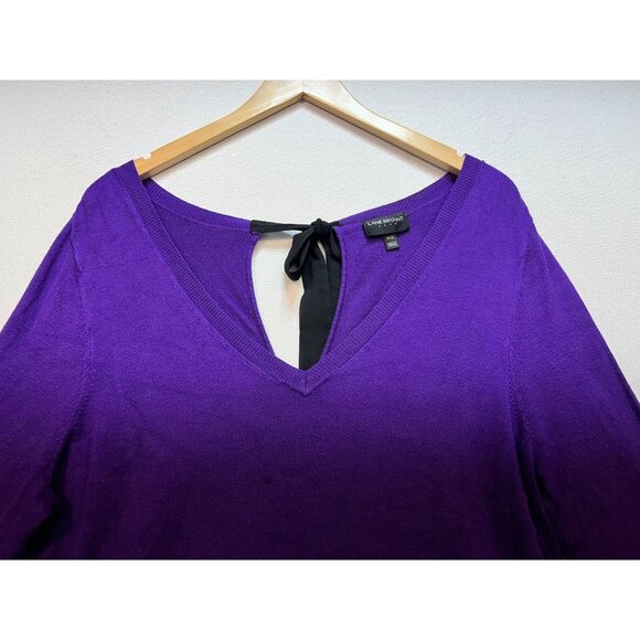 Lane Bryant Women's Rayon Pullover Sweater Stretch Size 14/16 Purple Long Sleeve - Picture 5 of 11